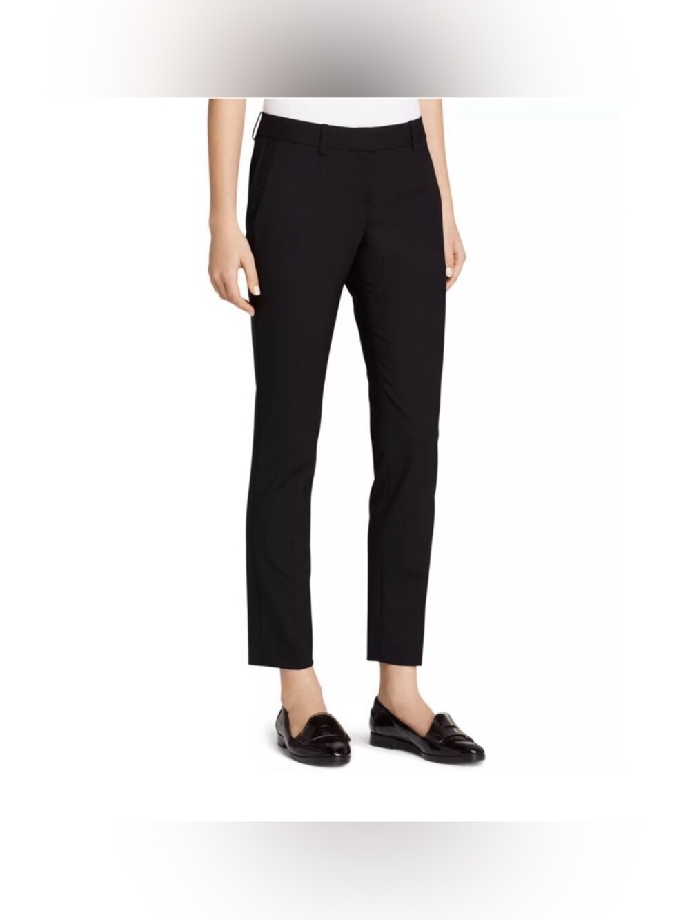 Theory Testra Black wool women’s Dress Pants Size 12 NWOT